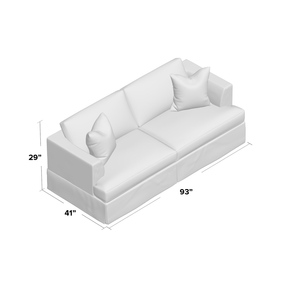 Wayfair Custom Upholstery™ Lucia 93'' Recessed Arm Slipcovered Sofa Bed ...